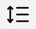 Text Line Spacing Icon Document Paragraph Format Align Gap Arrow Up Down Scale Size Layout Outline Shape Symbol Vector Graphic