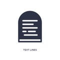 text lines icon on white background. Simple element illustration from communication concept Royalty Free Stock Photo