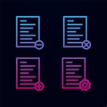 Text, list, remove, delete, plus, settings sign nolan icon. Simple thin line, outline vector of web icons for ui and ux, website