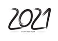 2021 text logo. Hand sketched numbers of new year. New year 2021 lettering . Vector template for cards, calendar, t-shirts