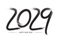 2029 text logo. Hand sketched numbers of new year. New year 2029 lettering . Vector template Royalty Free Stock Photo