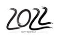 2022 text logo. Hand sketched numbers of new year. New year 2022 lettering . Vector template