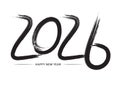 2026 text logo. Hand sketched numbers of new year. New year 2026 lettering . Vector template Royalty Free Stock Photo