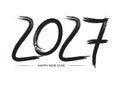 2027 text logo. Hand sketched numbers of new year. New year 2027 lettering . Vector template