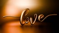 Text Love in gold. Royalty Free Stock Photo