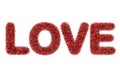 Text love with tinsel pattern