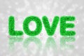 Text love with tinsel pattern