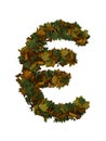Text Made Out Of Autumn Leafe Typeface Euro