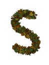 Text Made Out Of Autumn Leafe Typeface S