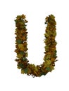Text Made Out Of Autumn Leafe Typeface U