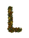 Text Made Out Of Autumn Leafe Typeface L