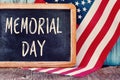 Text memorial day and flag of the United States