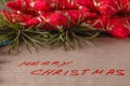 Text merry christmas on crafted papper Royalty Free Stock Photo