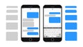 Text message boxes on smartphone screen