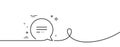Text message line icon. Chat comment sign. Speech bubble. Continuous line with curl. Vector Royalty Free Stock Photo