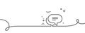 Text message line icon. Chat comment sign. Speech bubble. Continuous line with curl. Vector Royalty Free Stock Photo