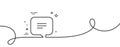 Text message line icon. Chat comment sign. Speech bubble. Continuous line with curl. Vector Royalty Free Stock Photo