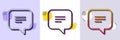 Text message line icon. Chat comment sign. Speech bubble. Halftone dotted pattern. Vector