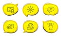 Text message, Multitasking gesture and Survey check icons set. Packing boxes sign. Vector