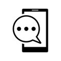 Text message phone icon flat vector illustration design