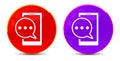 Text message phone icon glossy round buttons illustration Royalty Free Stock Photo