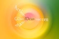 Single word on abstract background with colorful circles. Business motivational quote - Plans. Goal. Action. Focus. Success.