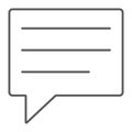 Text message thin line icon, dialog and chat