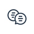 Text message vector icon, speech bubble symbol. line art