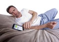 Text Messages in Bed Royalty Free Stock Photo