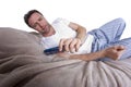 Text Messages in Bed Royalty Free Stock Photo