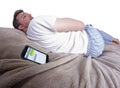 Text Messages in Bed Royalty Free Stock Photo
