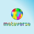 text metaverse colorful globe Royalty Free Stock Photo