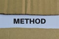Text METHOD written on a white background. Top view Royalty Free Stock Photo