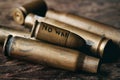 Text no war in a bullet