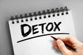 Text note - Detox, health concept on notepad Royalty Free Stock Photo