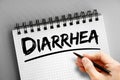 Text note - Diarrhea, health concept