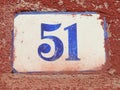 Text with number 51 on the wall