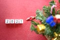 2021 text Numbers with Concept Christmas and New Year 2021