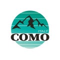 Text omo on white background. City in Italy. Modern poster, blog, banner.