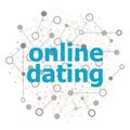 Text Online dating. Events concept . Stylized low poly concept with wired construction. Online dating