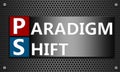 Text \'paradigm shift\' on mesh hexagon background Royalty Free Stock Photo