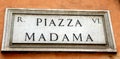text of Piazza Madama that means Madama Square where there is th