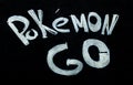 Text pokemon go, black background