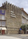 Text `Portugal was born here` on the wall in Guimaraes