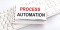 Text PROCESS AUTOMATION on keyboard on the white background Royalty Free Stock Photo