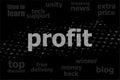 Text Profit. Business concept . Black and white abstract background Royalty Free Stock Photo
