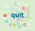 Text quit. Social concept . Infographic template, integrated circles. Business concept with options