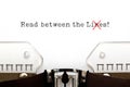 Read Between The Lies Concept On Typewriter