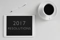 Text 2017 resolutions in a tablet