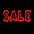 Text Sale for advertising. Grunge font.